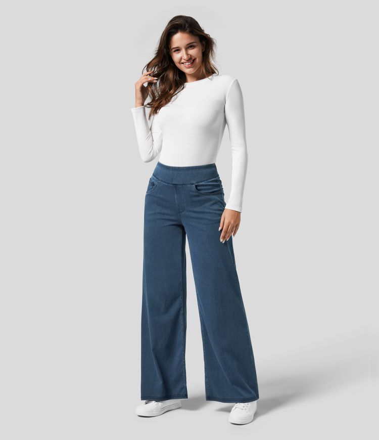 Eva | Comfy Elastische Broek met Hoge Taille