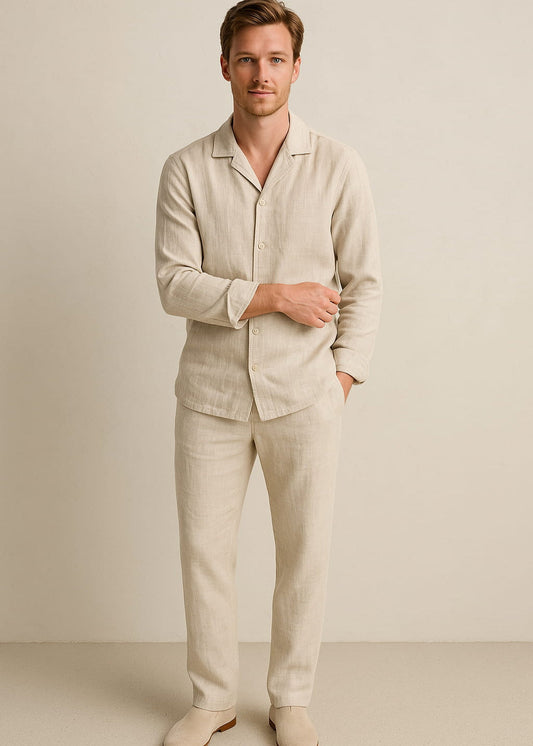 TWO-PIECE LINNEN MEN'S SET